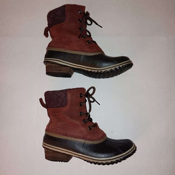 Sorel Maroon Slimpack Waterproof Winter Boots Women’s Size 8 - Picture 4 of 15